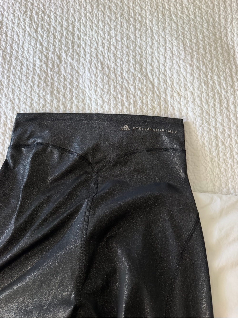 Adidas by Stella McCartney Black Metallic Logo Active Top - Picture 3 of 6